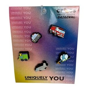 Uniquely You Crocs Jibbitz Charms Tiny Beep Beep 5 Pack Vehicles Fire Truck